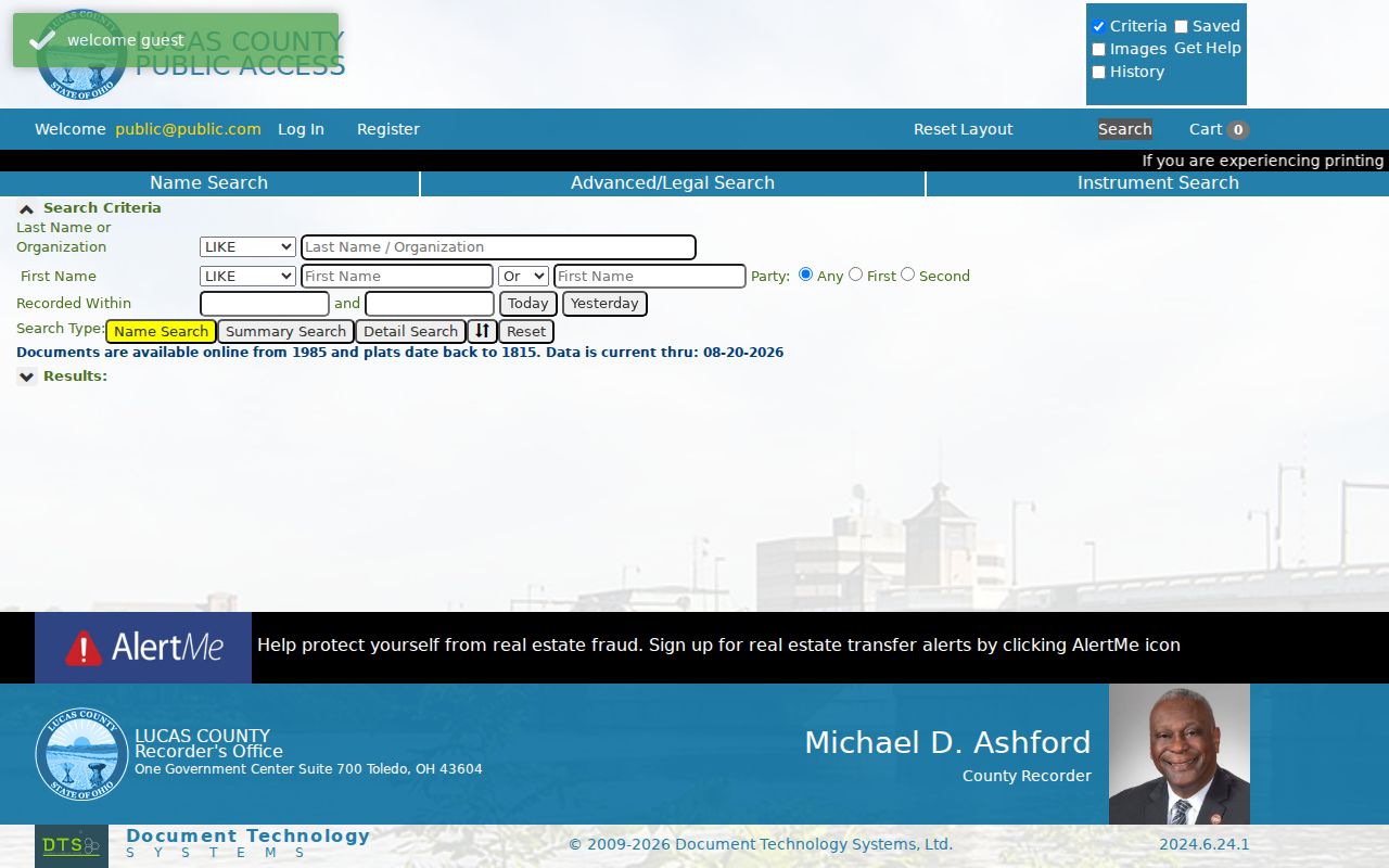 Toledo residents directory Lucas County Recorder search