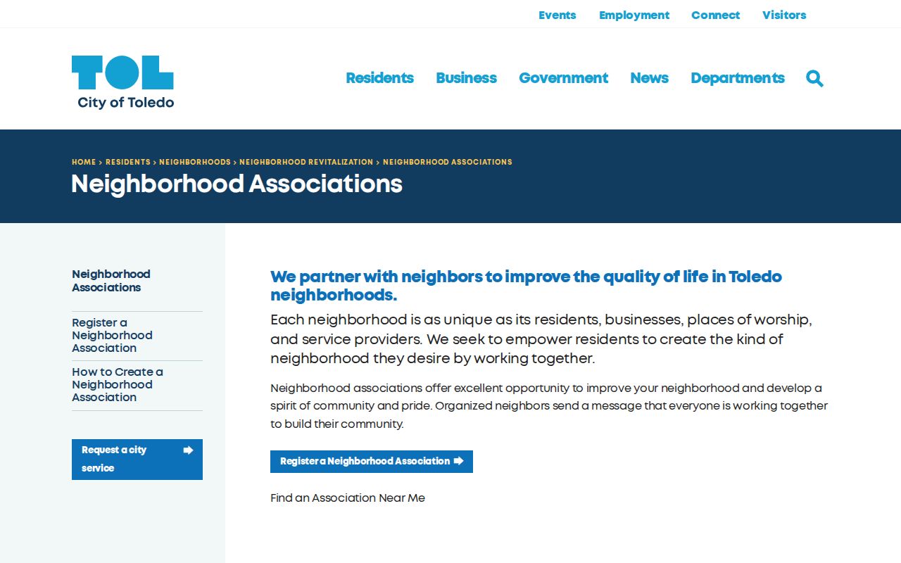 Toledo neighbors neighborhood association finder