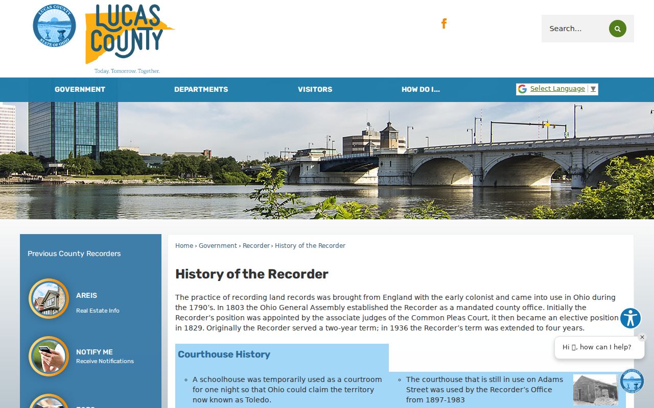 Toledo previous residents Lucas County Recorder office history
