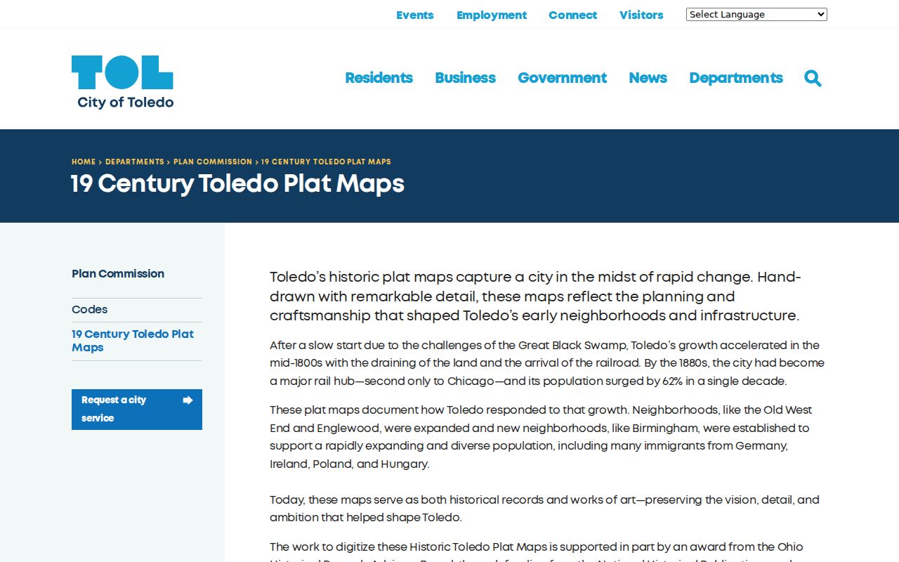Toledo street directory historic plat maps