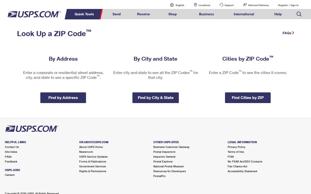 Toledo ZIP code directory USPS delivery lookup